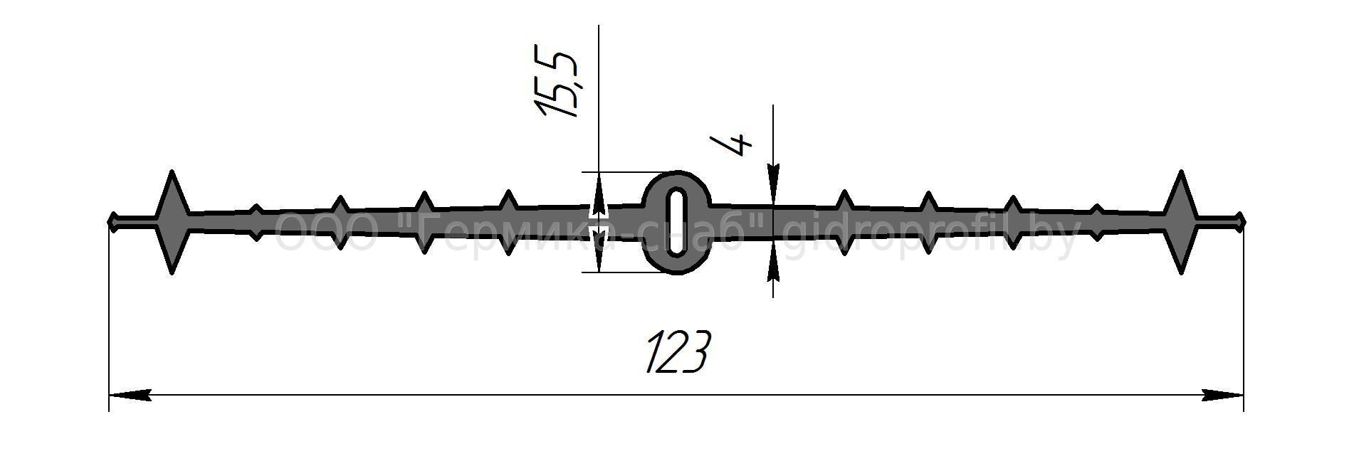 Гидрошпонка ЦД-123К10, ПВХ, ширина 123мм, шов 15-20мм